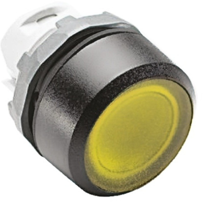 ABB Round Yellow Push Button Head - Momentary Modular Series, 22mm Cutout, Round