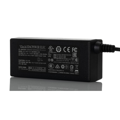 RS PRO 72W Plug-In AC/DC Adapter 12V dc Output, 6A Output