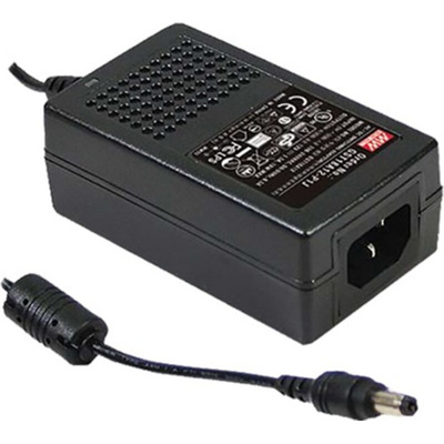 MEAN WELL 18W Power Brick AC/DC Adapter 18V dc Output, 0 → 1A Output