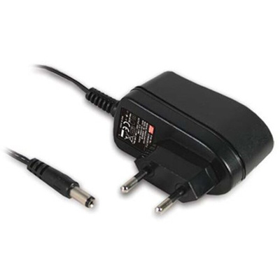 MEAN WELL 6W Plug-In AC/DC Adapter 5V dc Output, 1.2A Output
