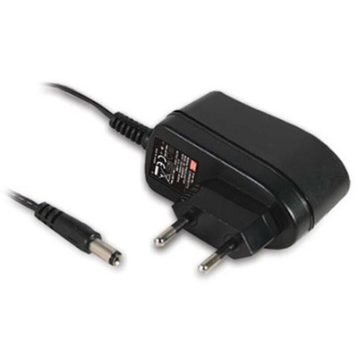 MEAN WELL 6W Plug-In AC/DC Adapter 7.5V dc Output, 800mA Output