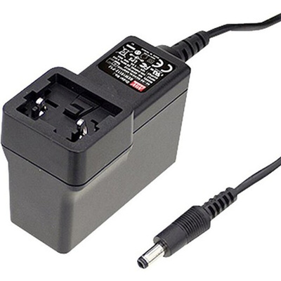 MEAN WELL 18W Plug-In AC/DC Adapter 9V dc Output, 2A Output