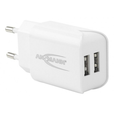 Ansmann 12W Plug-In AC/DC Adapter 5V dc Output, 2400mA Output