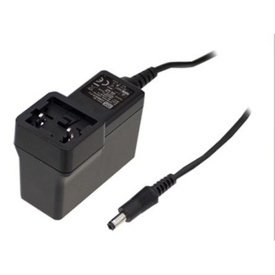 MEAN WELL 60W Plug-In AC/DC Adapter 15V dc Output, 4A Output