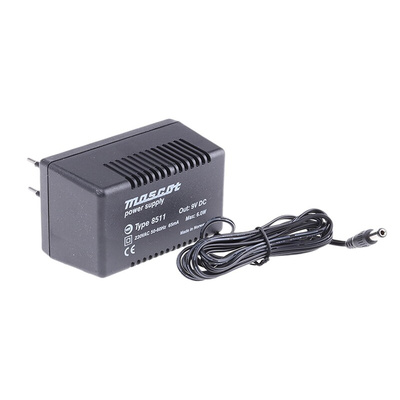 Mascot 6W Plug-In AC/DC Adapter 9V dc Output, 666mA Output