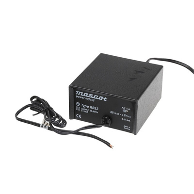 Mascot 12W Power Brick AC/DC Adapter 6 → 12V dc Output, 1 A, 600mA Output
