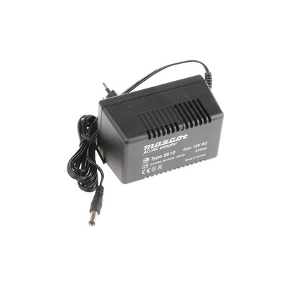 Mascot 8.5W Plug-In AC/DC Adapter 15V ac Output, 510mA Output