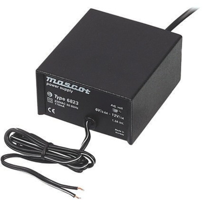 Mascot 12W Power Brick AC/DC Adapter 6 → 12V dc Output, 0.6 → 1A Output