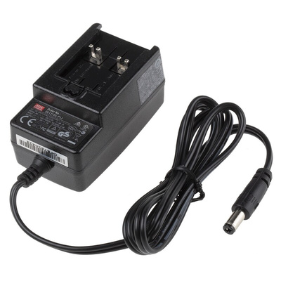 MEAN WELL 10W Plug-In AC/DC Adapter 5V dc Output, 2A Output