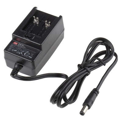 MEAN WELL 10W Plug-In AC/DC Adapter 7.5V dc Output, 1.33A Output