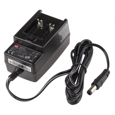 MEAN WELL 15W Plug-In AC/DC Adapter 18V dc Output, 830mA Output