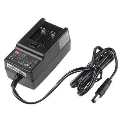 MEAN WELL 18W Plug-In AC/DC Adapter 9V dc Output, 2A Output