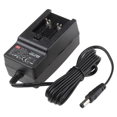 MEAN WELL 18W Plug-In AC/DC Adapter 48V dc Output, 375mA Output