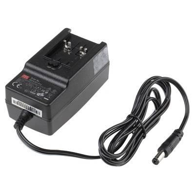 MEAN WELL 15W Plug-In AC/DC Adapter 7.5V dc Output, 2A Output