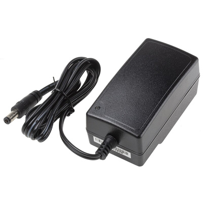MEAN WELL 24W Plug-In AC/DC Adapter 12V dc Output, 2A Output