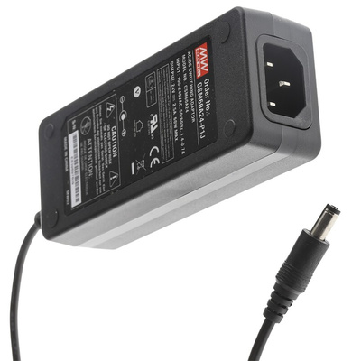MEAN WELL Power Brick AC/DC Adapter 24V dc Output, 2.5A Output