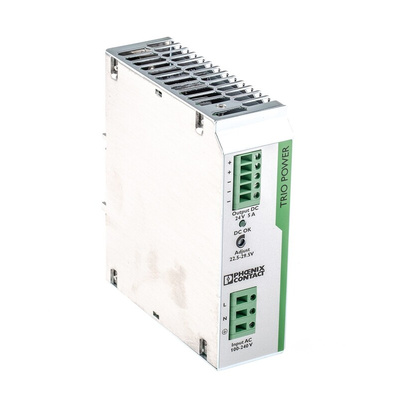 Phoenix Contact TRIO-PS1AC/24DC/5 Switch Mode DIN Rail Power Supply, 85 → 264V ac ac Input, 24V dc dc Output, 5A