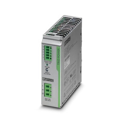 Phoenix Contact TRIO-PS1AC/24DC/5 Switch Mode DIN Rail Power Supply, 85 → 264V ac ac Input, 24V dc dc Output, 5A