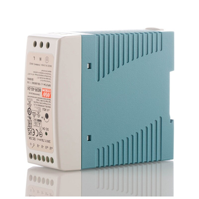 MEAN WELL MDR Switch Mode DIN Rail Power Supply, 85 → 264V ac ac Input, 24V dc dc Output, 1.7A Output, 40W