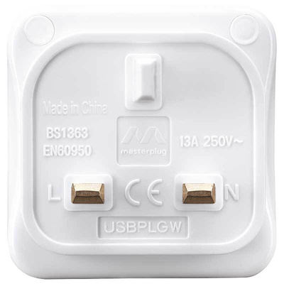 Masterplug 10.5W Plug-In AC/DC Adapter 5V dc Output, 2.1A Output