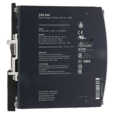 PULS C Switch Mode DIN Rail Power Supply, 230V ac, 24V dc dc Output, 5A Output, 120W