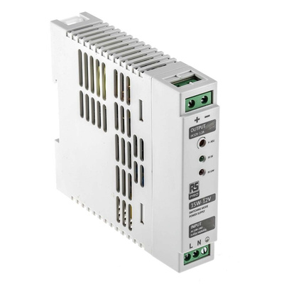 RS PRO Switch Mode DIN Rail Power Supply, 230V ac, 12V dc dc Output, 1.2A Output, 15W