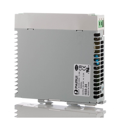 RS PRO Switch Mode DIN Rail Power Supply, 230V ac, 24V dc dc Output, 2.2A Output, 50W