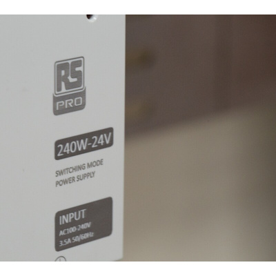 RS PRO Switch Mode DIN Rail Power Supply, 230V ac, 24V dc dc Output, 10A Output, 240W