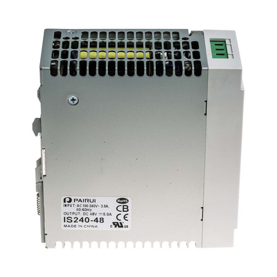RS PRO Switch Mode DIN Rail Power Supply, 230V ac, 48V dc dc Output, 5A Output, 240W