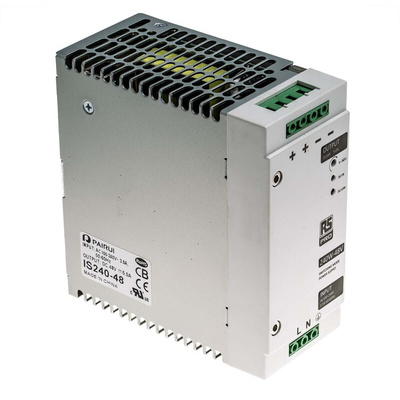 RS PRO Switch Mode DIN Rail Power Supply, 230V ac, 48V dc dc Output, 5A Output, 240W