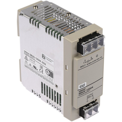 Omron S8VS Switch Mode DIN Rail Power Supply, 85 → 264V ac ac Input, 24V dc dc Output, 5A Output, 120W