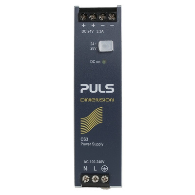 PULS DIMENSION C-Line Switch Mode DIN Rail Power Supply, 100 → 240V ac ac, dc Input, 24V dc dc Output, 3.3A