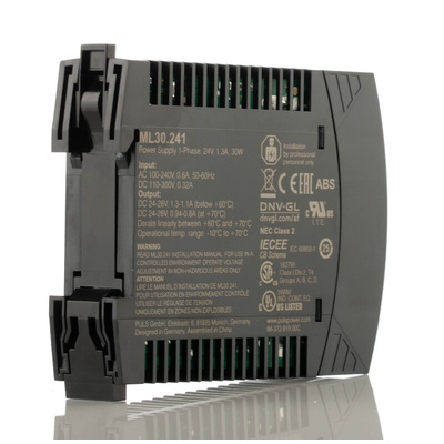 PULS MiniLine MLY Switch Mode DIN Rail Power Supply, 100 → 240V ac ac, dc Input, 24V dc dc Output, 1.3A Output,
