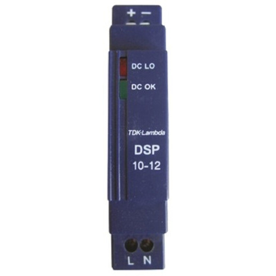 TDK-Lambda DSP Switch Mode DIN Rail Power Supply, 90 → 264V ac ac, dc Input, 12V dc dc Output, 830mA Output, 10W