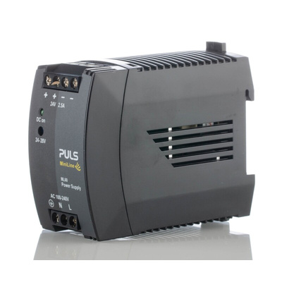 PULS MiniLine MLY DIN Rail Power Supply, 100 → 240V ac ac, dc Input, 24V dc dc Output, 2.5A Output, 60W