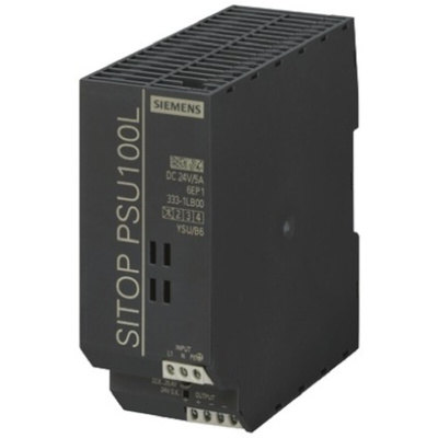 Siemens SITOP PSU100L Switch Mode DIN Rail Power Supply, 93 → 132V ac ac Input, 24V dc dc Output, 5A Output, 120W
