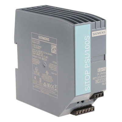 Siemens SITOP PSU100S Switch Mode DIN Rail Power Supply, 85 → 132V ac ac Input, 24V dc dc Output, 5A Output, 144W