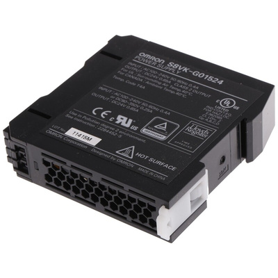Omron S8VK-G DIN Rail Power Supply, 85 → 264V ac ac, dc Input, 24V dc dc Output, 650mA Output, 15W