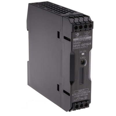 Omron S8VK-G DIN Rail Power Supply, 85 → 264V ac ac, dc Input, 24V dc dc Output, 650mA Output, 15W