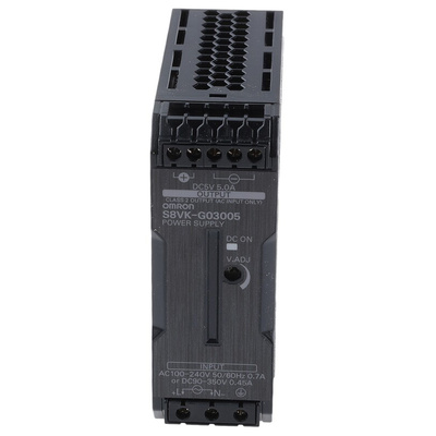 Omron S8VK-G Switch Mode DIN Rail Power Supply, 85 → 264V ac ac, dc Input, 5V dc dc Output, 5A Output, 30W
