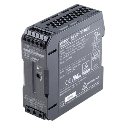 Omron S8VK-G Switch Mode DIN Rail Power Supply, 85 → 264V ac ac, dc Input, 5V dc dc Output, 5A Output, 30W