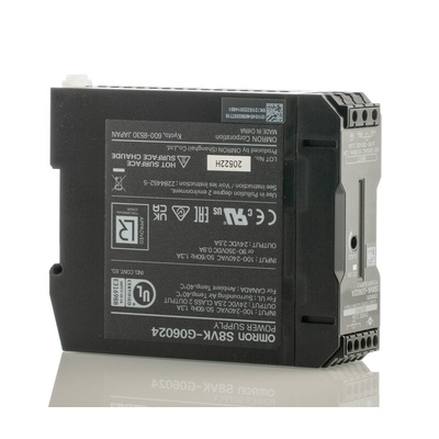Omron S8VK-G Switch Mode DIN Rail Power Supply, 85 → 264V ac ac, dc Input, 24V dc dc Output, 2.5A Output, 60W