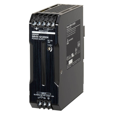 Omron S8VK-G Switch Mode DIN Rail Power Supply, 85 → 264V ac ac, dc Input, 24V dc dc Output, 5A Output, 120W
