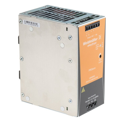 Weidmuller PRO ECO DIN Rail Power Supply, 85 → 264V ac ac, dc Input, 24V dc dc Output, 10A Output, 240W