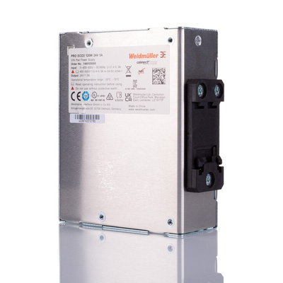 Weidmuller PRO ECO Switch Mode DIN Rail Power Supply, 320 → 575V ac ac, dc Input, 24V dc dc Output, 5A Output,