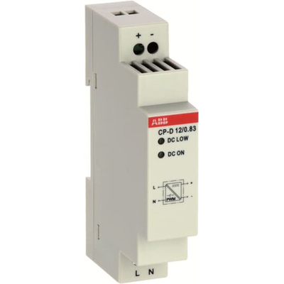 ABB CP-D Switch Mode DIN Rail Power Supply, 90 → 264V ac ac, dc Input, 24V dc dc Output, 400mA Output, 10W