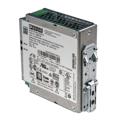 Phoenix Contact QUINT-PS/3AC/24DC/5 Switch Mode DIN Rail Power Supply, 400V ac ac Input, 24V dc dc Output, 5A Output,