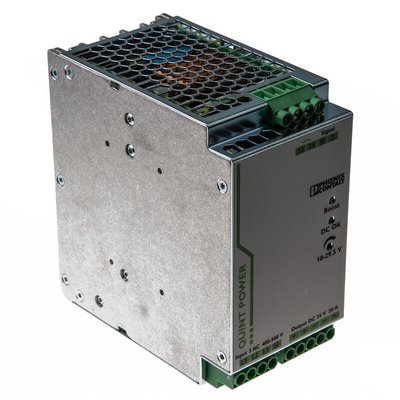 Phoenix Contact QUINT-PS/3AC/24DC/20 Switch Mode DIN Rail Power Supply, 400V ac ac Input, 24V dc dc Output, 20A Output,