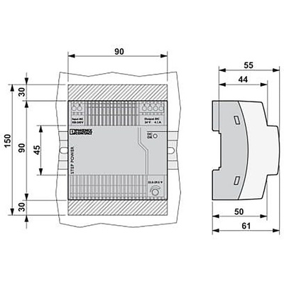 Phoenix Contact STEP-PS/1AC/24DC/4 Switch Mode DIN Rail Power Supply, 85 → 264V ac ac Input, 24V dc dc Output,