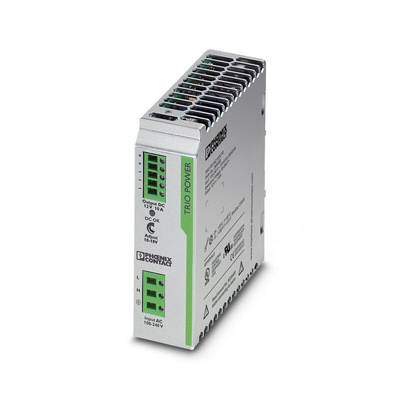 Phoenix Contact TRIO-PS/1AC/12DC/10 Switch Mode DIN Rail Power Supply, 85 → 264V ac ac Input, 12V dc dc Output,